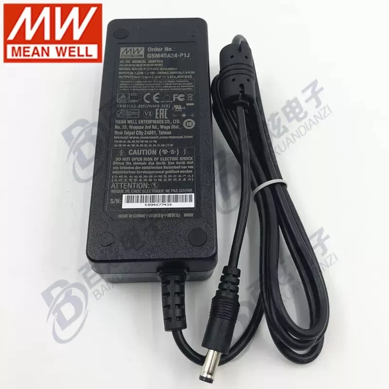 *Brand NEW*Genuine MEAN WELL 24V 1.67A AC/DC Medical Adapter GSM40A24-P1J Power Supply